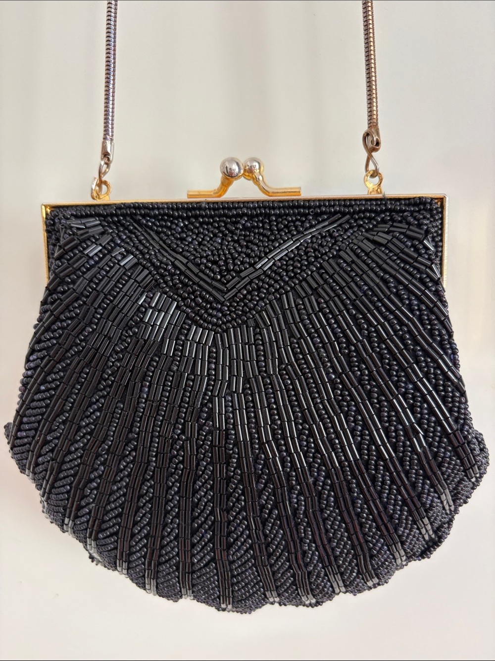 Black Beaded Evening Clutch